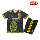 REAL MADRID DRAGÓN THIRD BLACK Y YELLOW KIT FOR KIDS 25/26