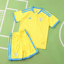 JERSEY UCRANIA YELLOW MUNDIAL 2026 KIT FOR KIDS
